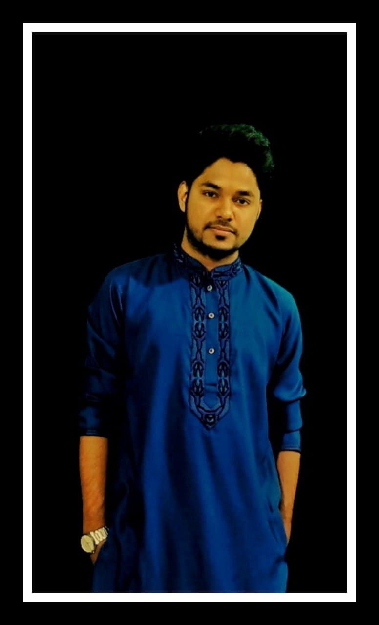 স্টোনের কাজ করা গাড় নীল পাঞ্জাবী